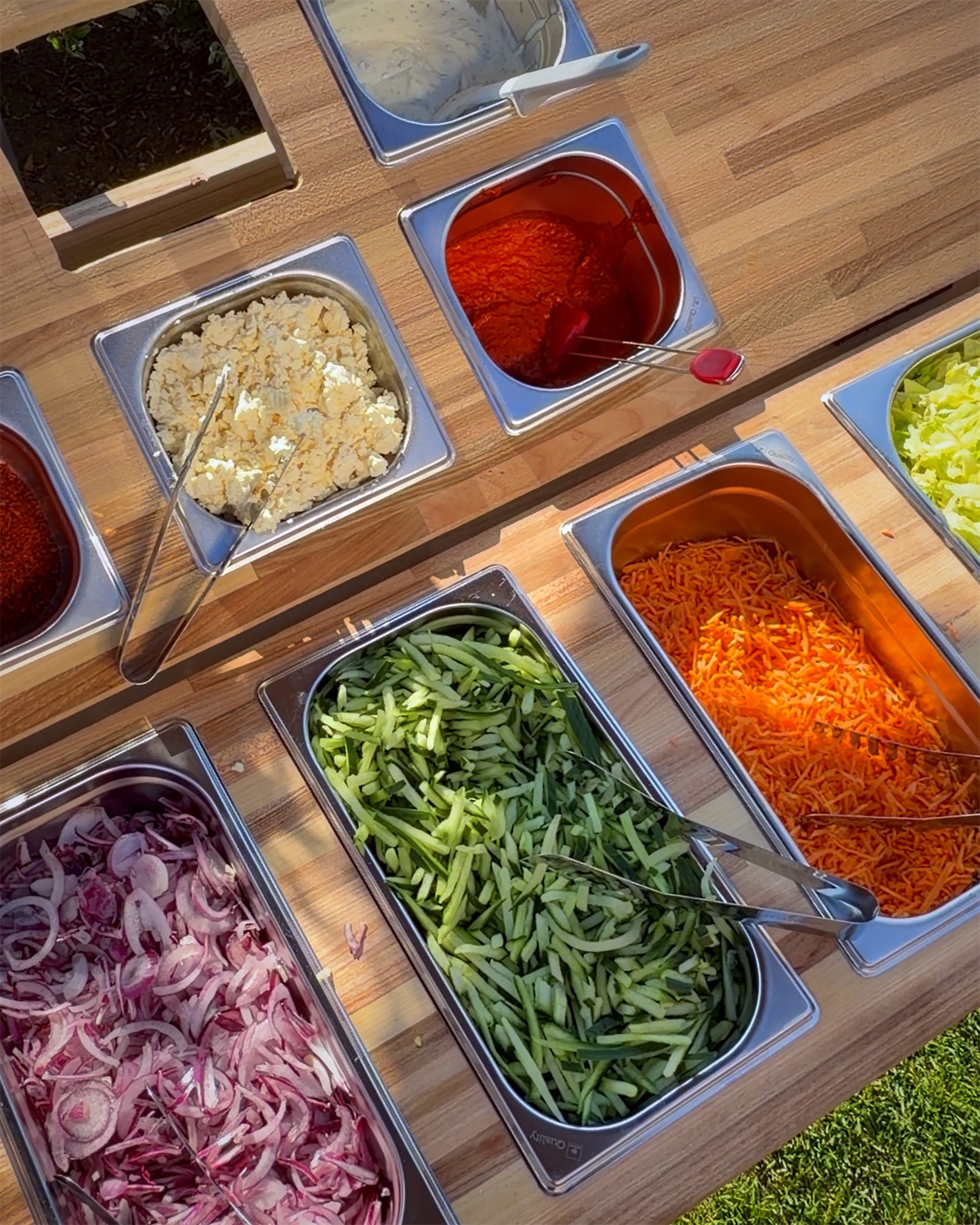 Toppings-Station von oben